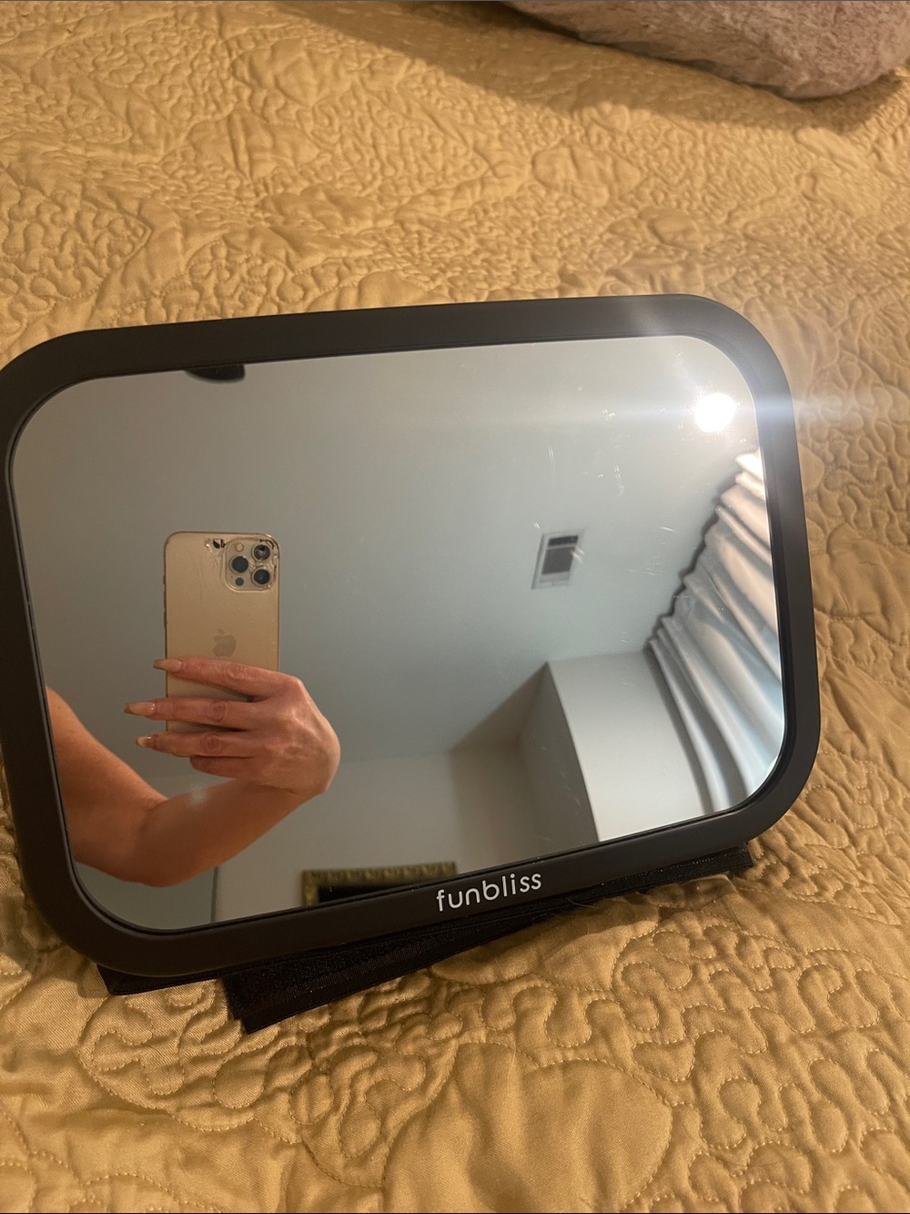 Funbliss Black Vanity Travel Mirror - Portable Folding Makeup Mirror